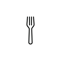 Kitchen fork line icon isolated on white background