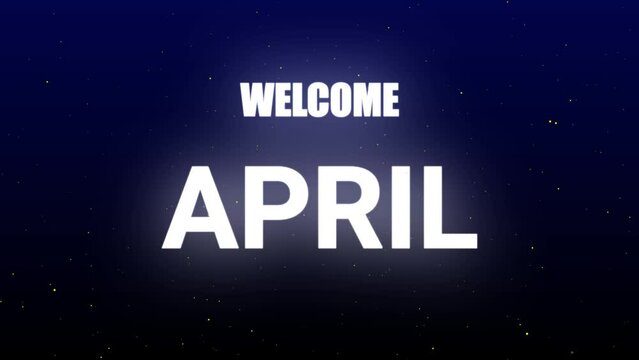 april welcome april happy new year animated lettering text black flashing lights april