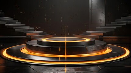 modern podium design for product display or product stand with cinematic background and lighting