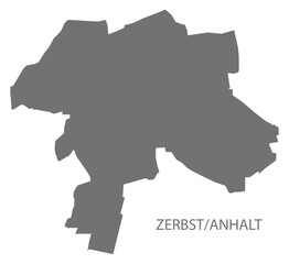 Zerbst Anhalt German city map grey illustration silhouette shape