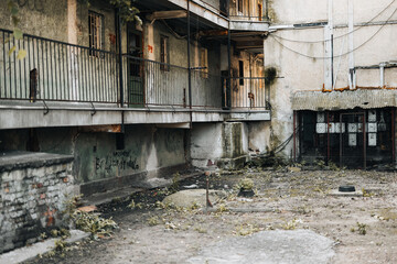 Fototapeta premium Abandoned street in Budapest, Hős street