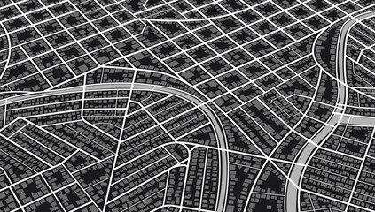 Perspective view from above the map buildings. Navigate mapping technology for distance data, path turns. Abstract map with unique lines, geometric patterns background. , Vector design streetmap.