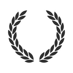 Laurel Wreath Black Silhouette Decoration Element Vector Illustration