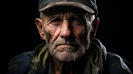 Obraz premium An emotive portrait of a war veteran, the scars of battle a testament to their strength and resilience