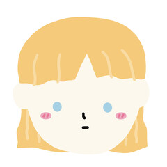 Woman Blonde Hair Face Head Cartoon illustration Portrait illustration Profile illustration