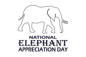 National Elephant Appreciation Day. Vector illustration. Suitable for greeting card, poster and banner