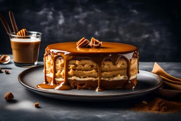 Fototapeta na wymiar cake with chocolate and nuts