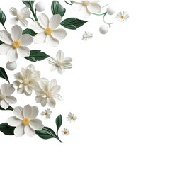 Obraz premium leaf branch floral frame on Transparent background, in the style of light gold and dark aquamarine, dark beige and green, romantic illustrations
