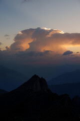 Landscape in the Swiss alps in the early morning