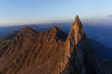 Landscape in the Swiss alps in the early morning