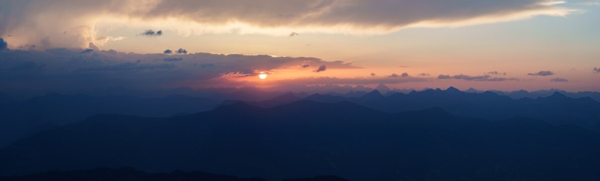 Landscape in the Swiss alps in the early morning