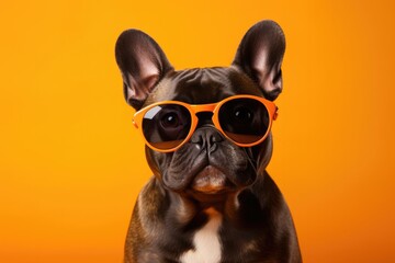 Portrait French Bulldog Dog With Sunglasses Orange Background Breed Standards For French Bulldogs, Benefits Of Sunglasses For Dogs, Selecting Appropriate Dog Clothing