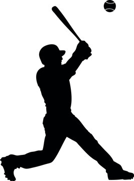 Baseball Player Hitting Ball SVG Cut File for Cricut and Silhouette, EPS Vector, PNG , JPEG , Zip Folder