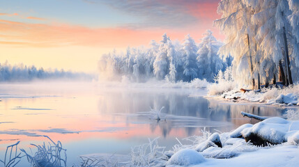 Fototapeta premium Amazing winter landscape