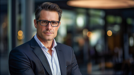 Fototapeta premium Elegant Businessman in Eyeglasses