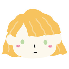 Woman Blonde Hair Face Head Cartoon illustration Portrait illustration Profile illustration