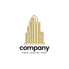 real estate building construction builders apartment house architecture skyline build business company minimalist logo