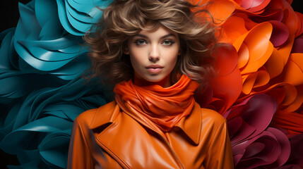 Fashion Art Portrait.  Beauty Model Girl