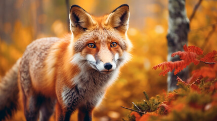 Naklejka na ściany i meble Fox in the Wilderness