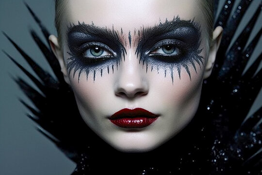Gothic Glamour.  Mystical Beauty.  AI Generated