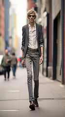 Obraz premium Emaciated Male Portrait. Lean and Thin Man