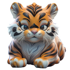 Realistic Cute Tiger 3D Model