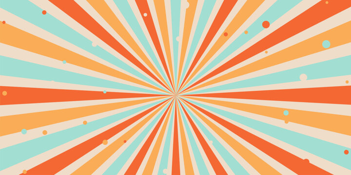 Halftone Pop Art Style Star Explosion Pattern Cartoon Light Effect Background. Vintage tone color. Vector illustration. wow gradient design banner