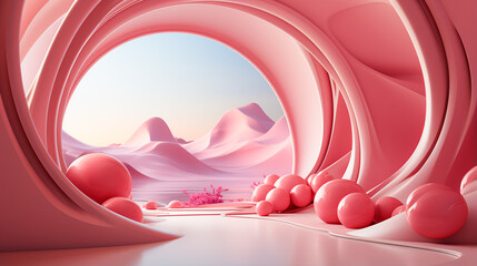 Captivating Pink 3D Background