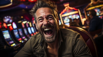 Fototapeta premium Casino Jackpot Joy. Slot Machine Triumph