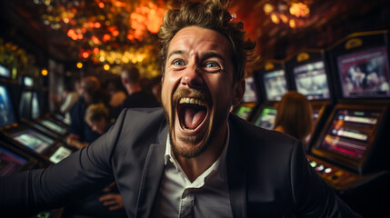 Fototapeta premium Casino Jackpot Joy. Slot Machine Triumph