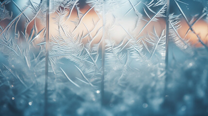 Winter Window Frost. Winter Wonderland on Glass