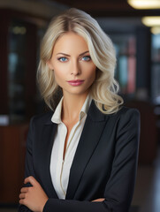Fototapeta premium Close-up portrait of successful businesswoman