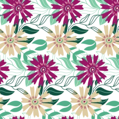 Tuinposter Cartoon Flower Patterns © Promo Graphics