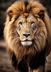 Naklejka premium The Gaze of the Wild: Captivating Lion Eyes