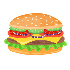 art drawn tasty burger icon