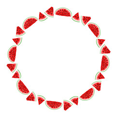 watermelon sweet juicy summer round frame