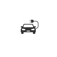Electric auto icon. Flat design. Vector illustration