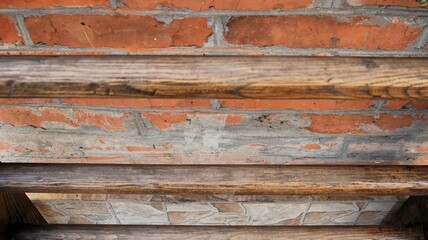 Obraz premium abstract rough dark background made of mixed materials, combination of wood, brick and stone in the texture of a facade fragment, exterior details made of different materials