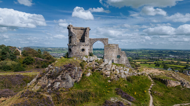 Abandoned castle folly on a hill
