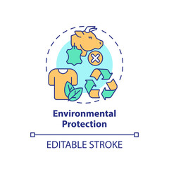 2D editable multicolor icon environmental protection concept, simple isolated vector, sustainable fashion thin line illustration.