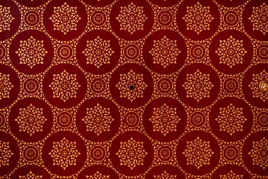 Thai style painting art in temple ceiling interior hand drawing pattern most exquisite beauty meticulous craftsmanship stunningly beautiful.