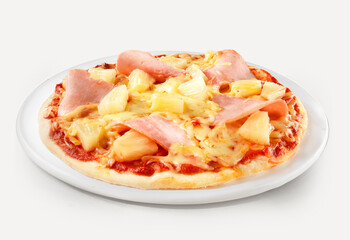 Pizza Schinken-Ananas, Ananas Pizza, Italien, Pizza, Kochschinken, Schinken, Freisteller, 