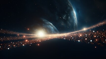 Obraz premium Stream of stars flowing through space