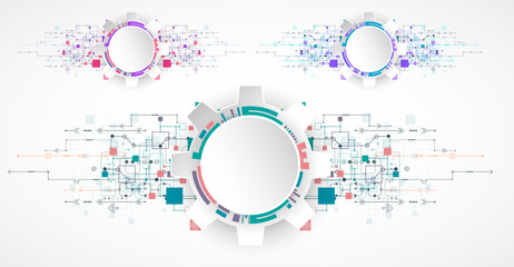 Abstract technology background. Cogwheels ART theme.