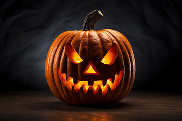 Realistic halloween jack o lantern