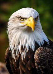 Obraz premium Nature's Elegance: Bald Eagle in Mid-Air Hunt