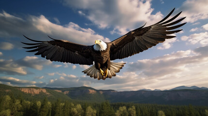 Obraz premium Symbol of Freedom: The Powerful Bald Eagle in Flight