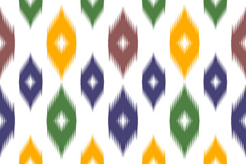 Ethnic abstract ikat art. Seamless pattern in tribal, folk embroidery, and Mexican style. 
Aztec brown geometric art ornament print.Design for carpet,clothing, wrapping,fabric,textile,Ikat
