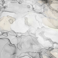 Alcohol Ink Painting. Oil Flow Ancient Design.