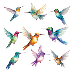 Obraz na płótnie Canvas Set of Hummingbird